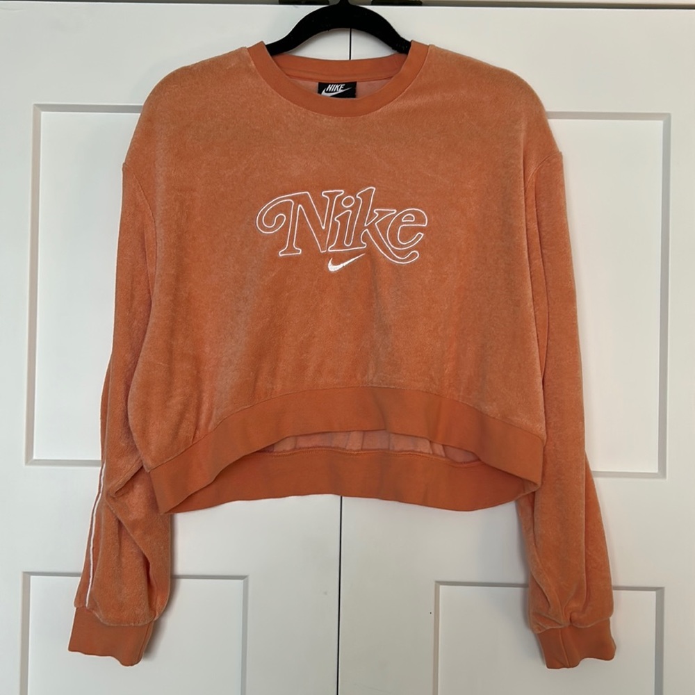 Orange Nike Cropped Crewneck